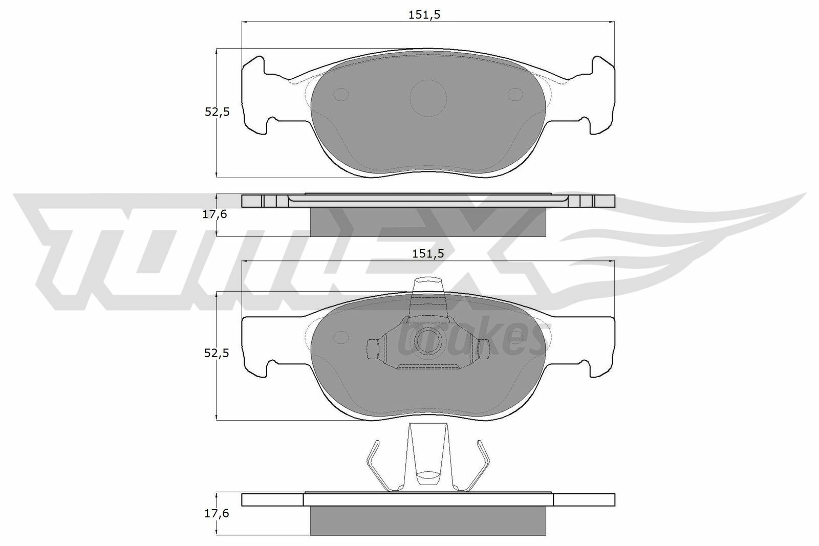 Sada brzdových destiček, kotoučová brzda TOMEX Brakes